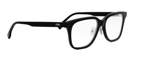 FENDI Fine FE50090F 001 Shiny Black Round Men's Eyeglasses