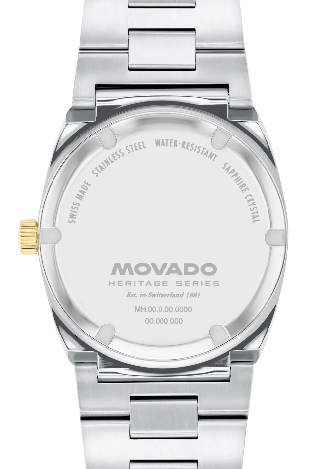 Movado Heritage Series Ondoplan Warm Grey Fluted bezel 36mm Men's Watch 3650216