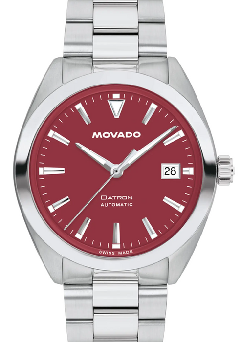 Movado Heritage Series Datron Automatic 3650194 Stainless steel link bracelet/Red Super-LuminNova® with index 40mm Unisex Watch