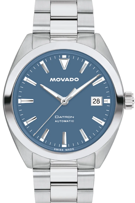 Movado Heritage Series Datron Automatic 3650195 Stainless steel link bracelet/Blue Super-LuminNova® with index 40mm Unisex Watch