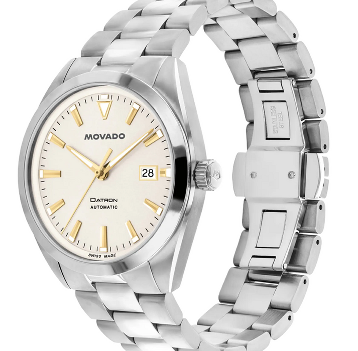 Movado Heritage Series Datron Automatic 3650196 Stainless steel link bracelet/Ivory Super-LuminNova® with index 40mm Unisex Watch