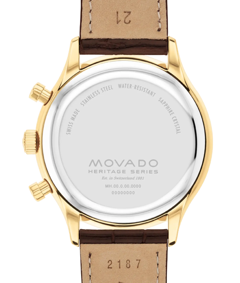 Movado Heritage Series Circa 3650171 Brown leather strap/Blue with Arabic index with index 43mm Men's Watch