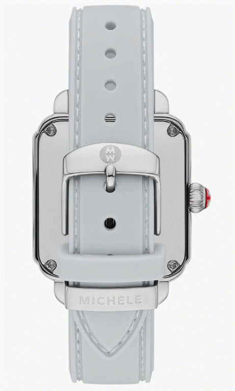 Michele Women's Deco Sport Mother of pearl Grey Silicone 34mm Watch MWW06K000074