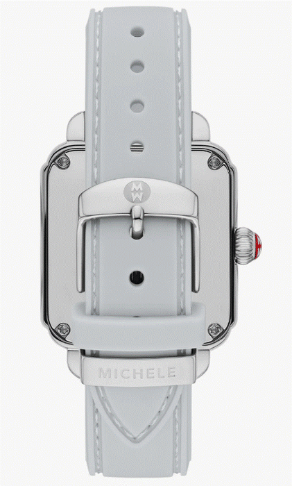 Michele Women's Deco Sport Mother of pearl Grey Silicone 34mm Watch MWW06K000074