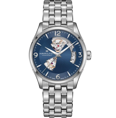 Hamilton Jazzmaster Open Heart Blue Dial Stainless Men Watch H32705141