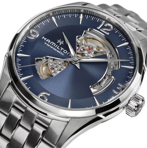 Hamilton Jazzmaster Open Heart Blue Dial Stainless Men Watch H32705141