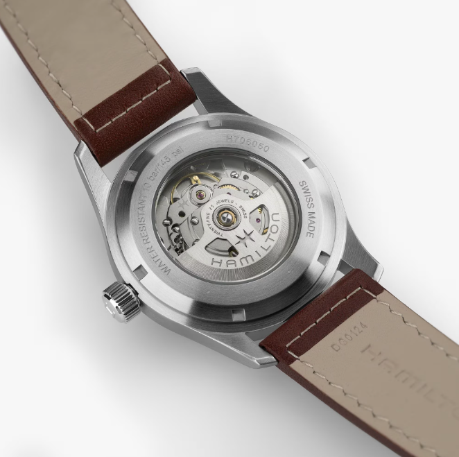 Hamilton Khaki Field Auto 42mm Blue Dial Brown Leather Band Men's Watch H70605540
