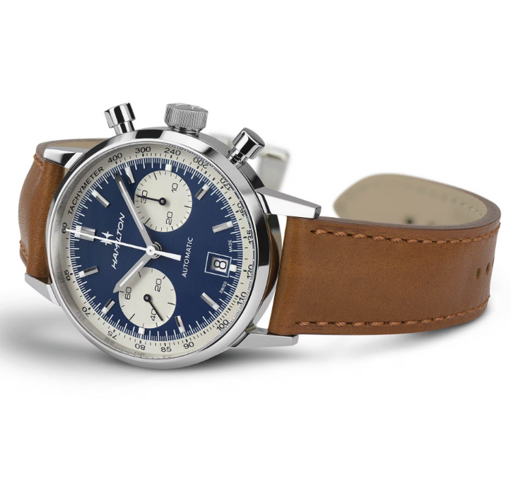 Hamilton American Classic Intra-Matic Auto Chrono Blue Dial Men's Watch H38416541