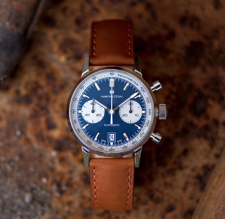 Hamilton American Classic Intra-Matic Auto Chrono Blue Dial Men's Watch H38416541