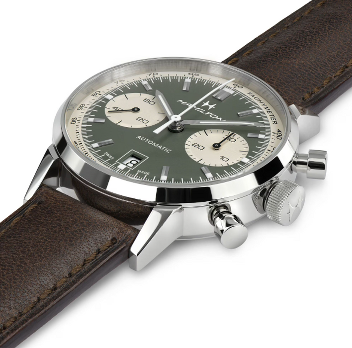 Hamilton American Classic Intra-Matic Auto Chronograph Green Dial Men's Watch H38416560