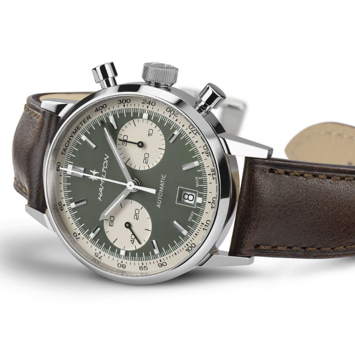 Hamilton American Classic Intra-Matic Auto Chronograph Green Dial Men's Watch H38416560