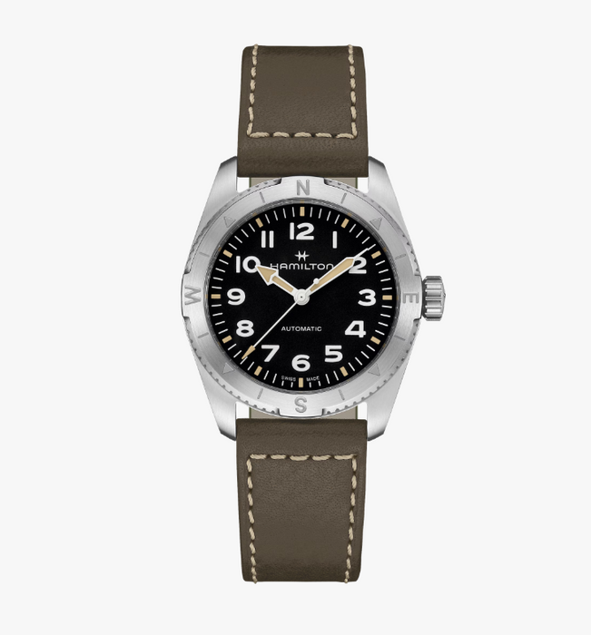 Hamilton Khaki Field Automatic Black Dial Leather Round Men's Watch H70225830