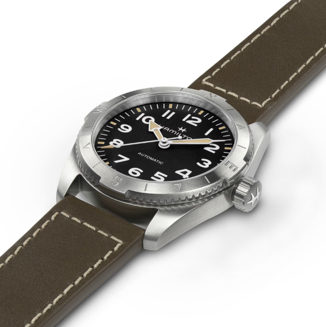Hamilton Khaki Field Automatic Black Dial Leather Round Men's Watch H70225830