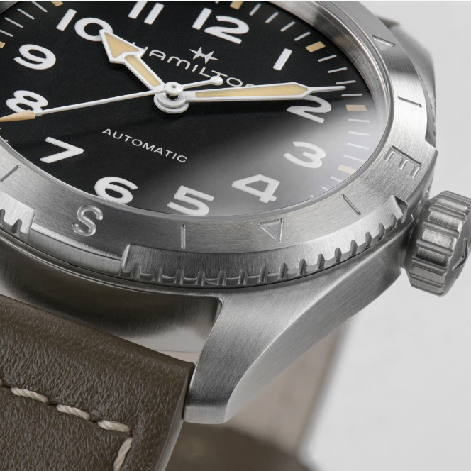 Hamilton Khaki Field Automatic Black Dial Leather Round Men's Watch H70225830