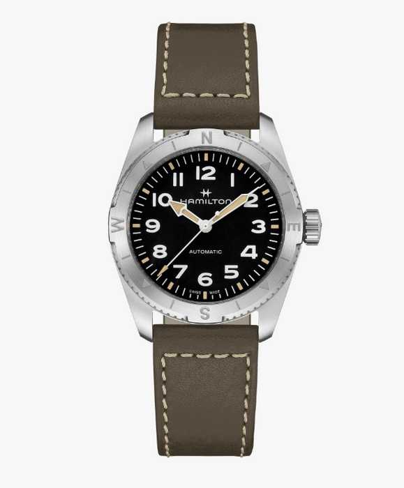 Hamilton Khaki Field Automatic Black Dial Leather Round Men's Watch H70225830