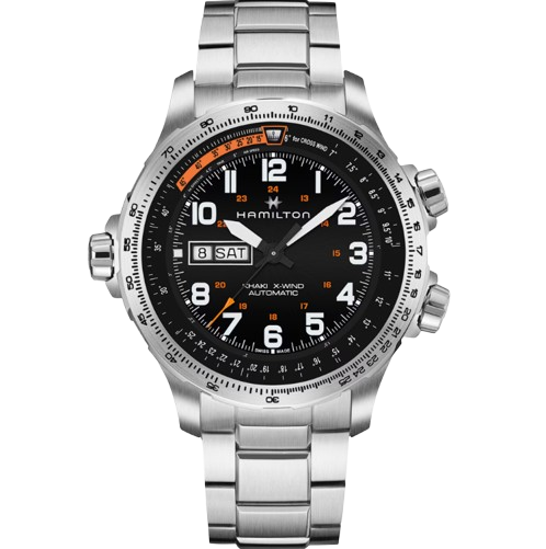 Hamilton Khaki Aviation X-Wind Day Date Auto Black Dial Round Men's Watch H77755133