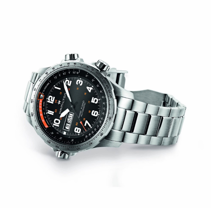 Hamilton Khaki Aviation X-Wind Day Date Auto Black Dial Round Men's Watch H77755133