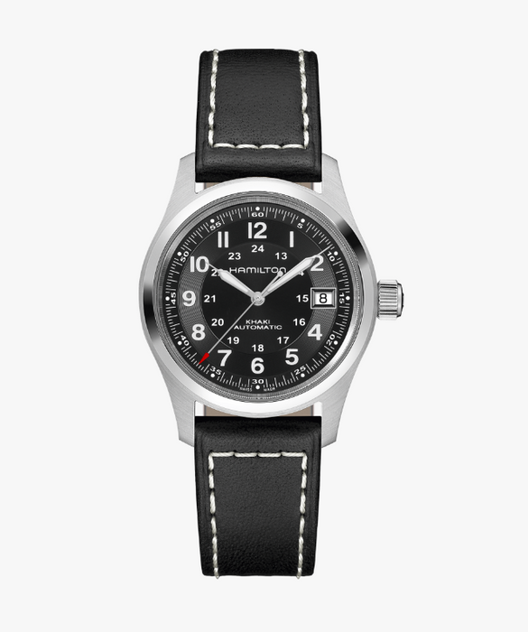 Hamilton Khaki Field Automatic Black Dial Leather Strap Men's Watch H70455733