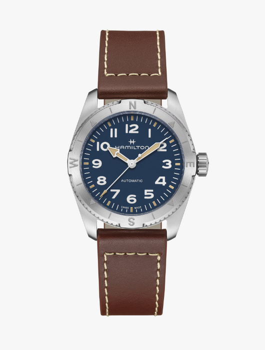 Hamilton Khaki Field Automatic Blue Dial Leather Round Men's Watch H70225540