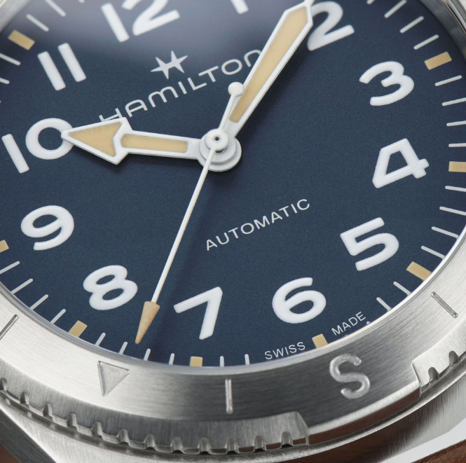 Hamilton Khaki Field Automatic Blue Dial Leather Round Men's Watch H70225540