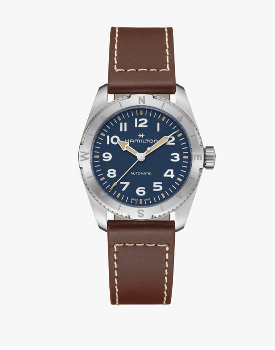 Hamilton Khaki Field Automatic Blue Dial Leather Round Men's Watch H70225540