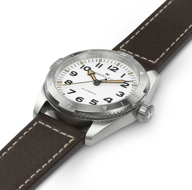 Hamilton Khaki Field Automatic White Dial Leather Round Men's Watch H70225510