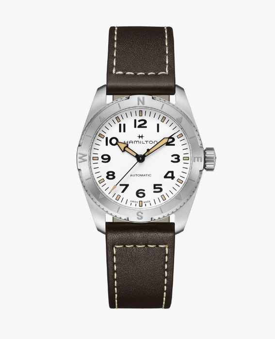 Hamilton Khaki Field Automatic White Dial Leather Round Men's Watch H70225510