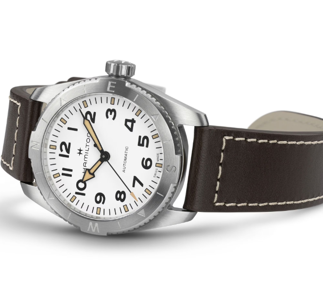 Hamilton Khaki Field Automatic White Dial Leather Round Men's Watch H70225510
