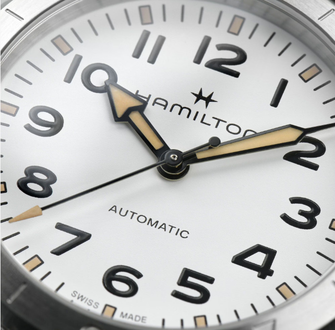 Hamilton Khaki Field Automatic White Dial Leather Round Men's Watch H70225510