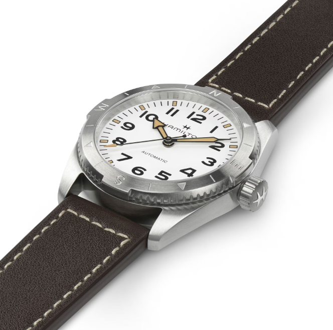 Hamilton Khaki Field Automatic White Dial Leather Round Men's Watch H70225510