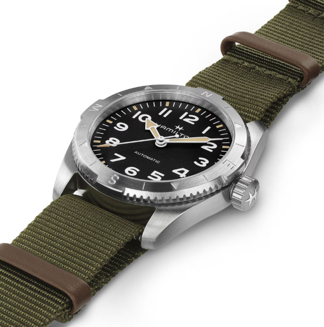 Hamilton KHAKI FIELD EXPEDITION AUTO 41 mm Black Dial Green Textile Men's Watch H70315931