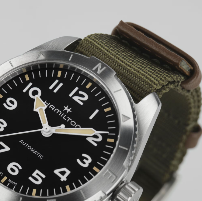 Hamilton KHAKI FIELD EXPEDITION AUTO 41 mm Black Dial Green Textile Men's Watch H70315931