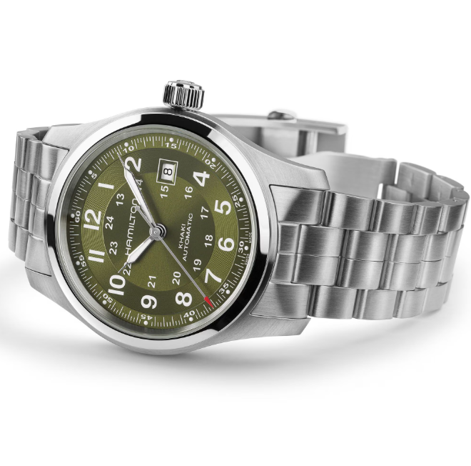 Hamilton Khaki Field Green dial Auto 42mm Stainless steel Men's Watch H70605160.