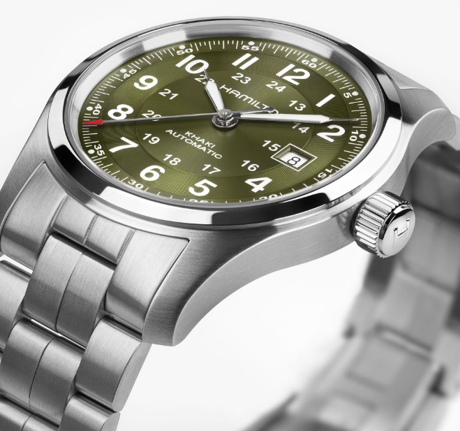 Hamilton Khaki Field Green dial Auto 42mm Stainless steel Men's Watch H70605160.