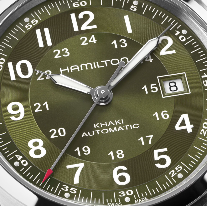 Hamilton Khaki Field Green dial Auto 42mm Stainless steel Men's Watch H70605160.