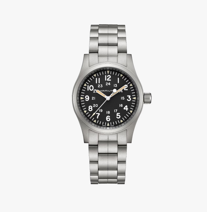 Hamilton Khaki Field Mechanical Black Dial Stainless Steel Men's Watch H69439131
