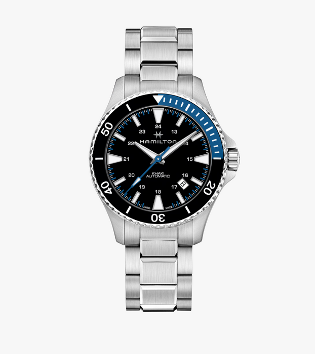 Hamilton Khaki Navy Scuba Auto Batman Bezel Black Dial Men's Watch H82315131