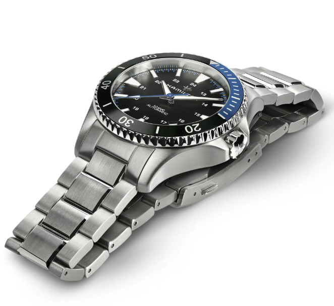 Hamilton Khaki Navy Scuba Auto Batman Bezel Black Dial Men's Watch H82315131