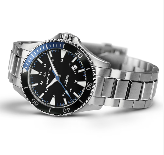 Hamilton Khaki Navy Scuba Auto Batman Bezel Black Dial Men's Watch H82315131