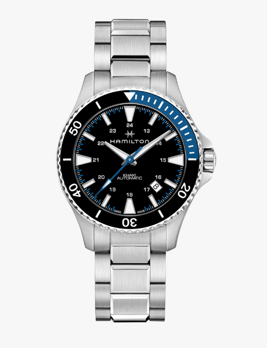 Hamilton Khaki Navy Scuba Auto Batman Bezel Black Dial Men's Watch H82315131