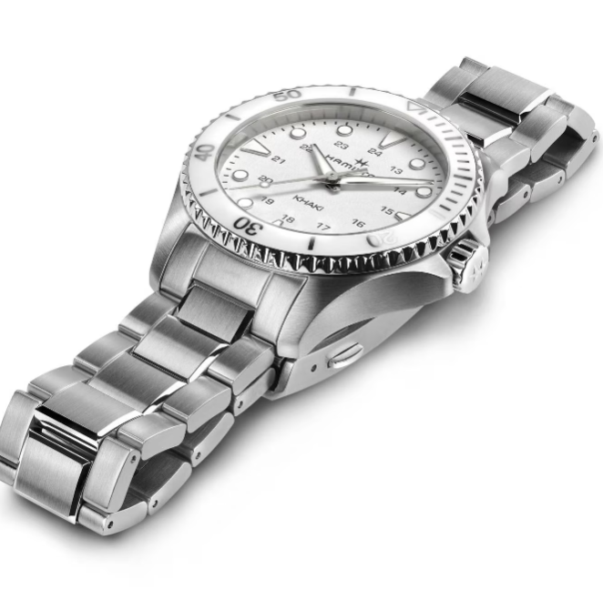 Hamilton Khaki Navy Scuba Quartz White Dial Women's Watch H82221110