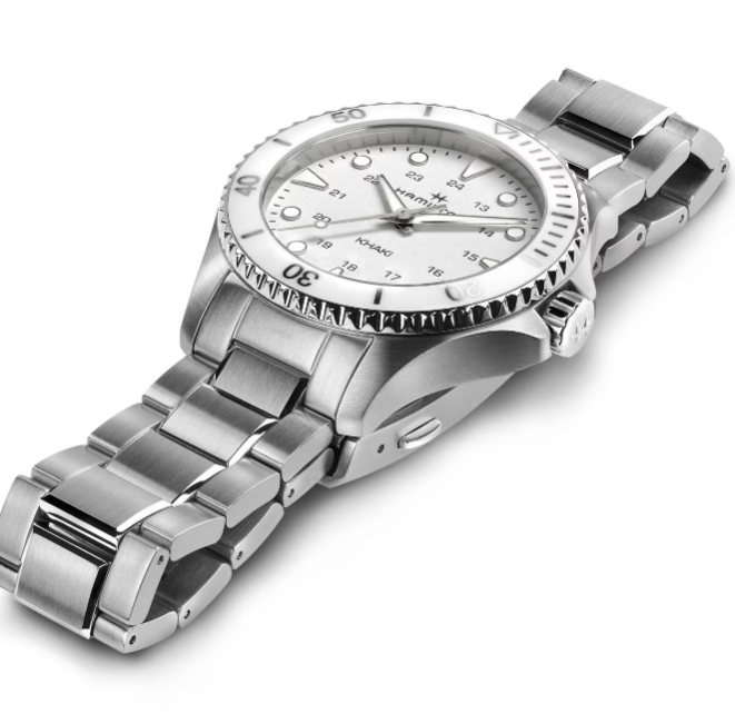 Hamilton Khaki Navy Scuba Quartz White Dial Women's Watch H82221110