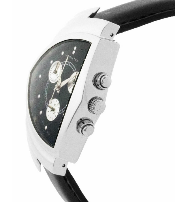 Hamilton Ventura Chrono Quartz Stainless Steel Black Dial Men's Watch H24412732