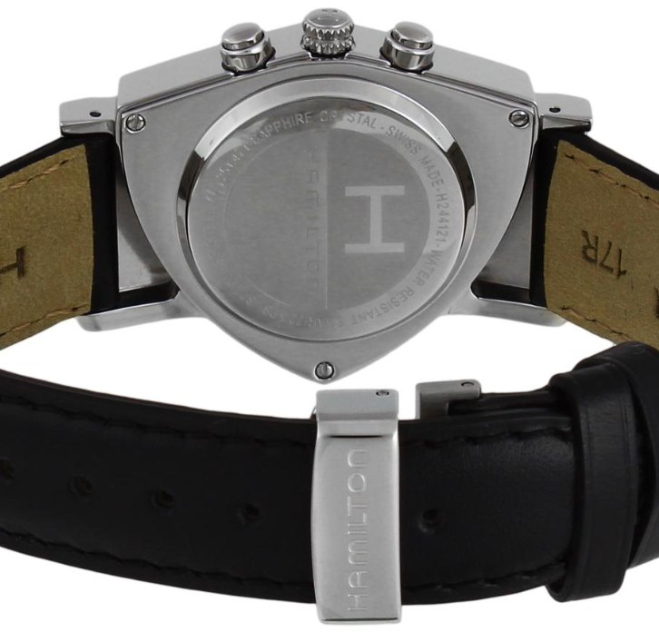 Hamilton Ventura Chrono Quartz Stainless Steel Black Dial Men's Watch H24412732