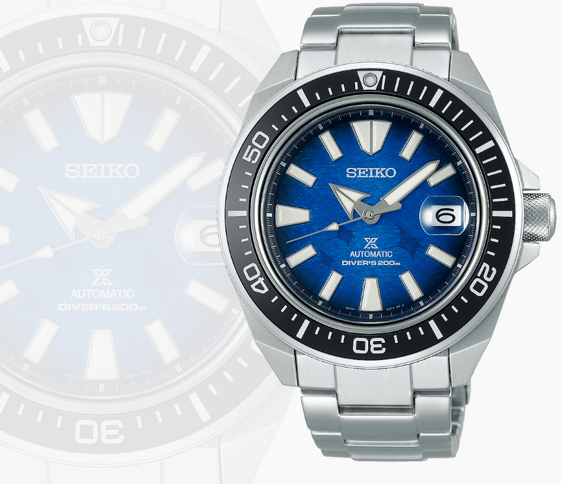 Seiko Automatic Prospex Analog Samurai Manta Ray Dial Divers Watch SRPE33