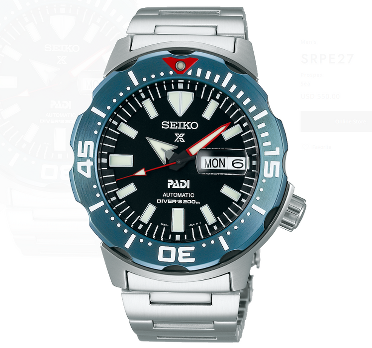 Seiko Prospex PADI Special Edition Automatic Stainless Steel Men Watch SRPE27