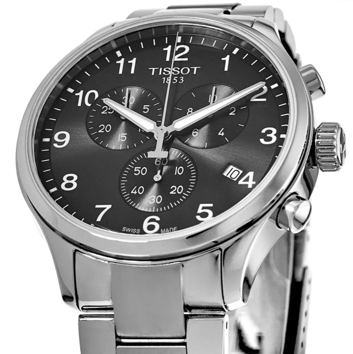 Tissot Chrono XL Classic Black Silver sporty and elegant chronograph Men's Watch T1166171105701