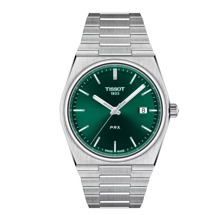 Tissot PRX Quartz Stainless Steel Bracelet Green Dial Men's Watch T1374101109100