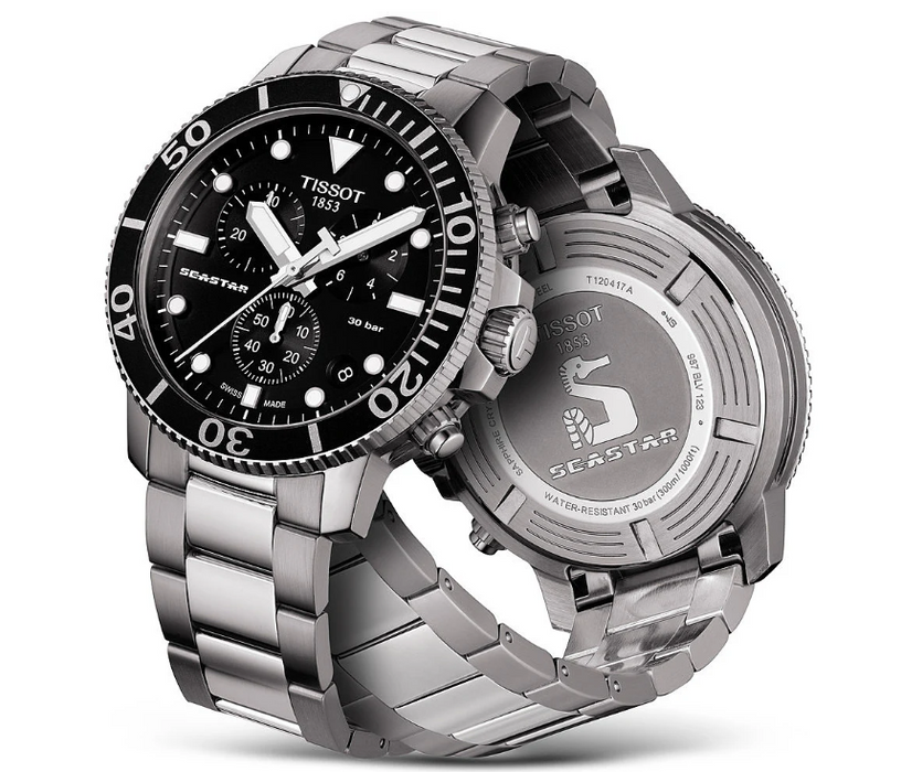 Tissot Seastar 1000 Chronograph Black Dial Men's Watch T1204171105100