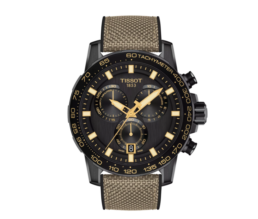 Tissot Supersport Chrono Black Dial Aluminum Bezel Men Watch T1256173705101